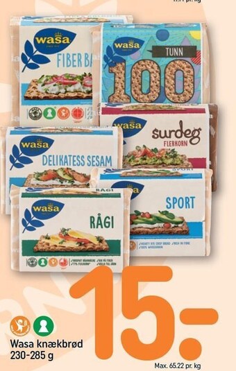 Wasa knækbrød 230-285 g