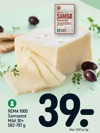 REMA 1000 Rema 1000 samsøost mild 30+ 582-787 g tilbud