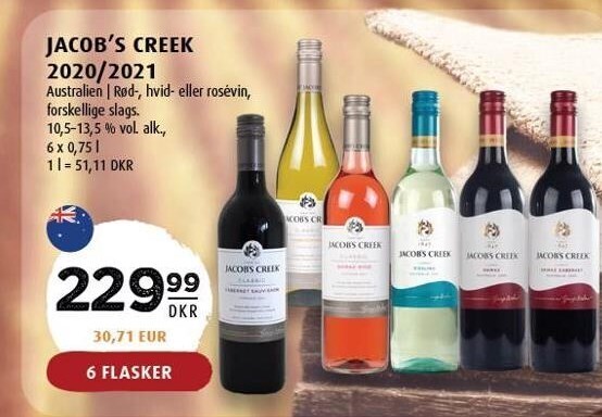 Scandinavian Park Jacob's creek 2020/2021 - 6 flasker tilbud