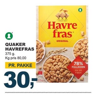 Let-Køb Quaker havrefras tilbud