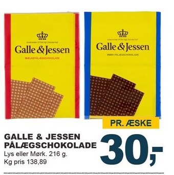 Galle & jessen pålægschokolade