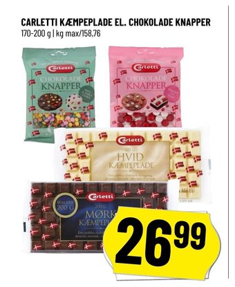 Løvbjerg CARLETTI KÆMPEPLADE EL. CHOKOLADE KNAPPER tilbud