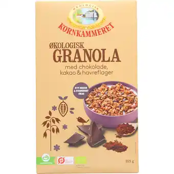 Kornkammeret müsli økologisk ristet | økologisk ristet müsli fra kornkammeret. med chokolade, kakao og havreflager.