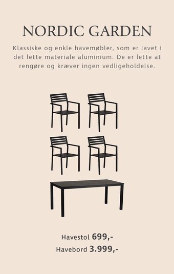 Nordic garden havestol el. havebord