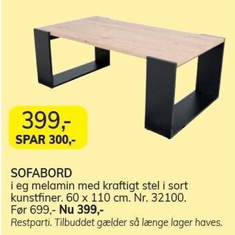 Daells Bolighus Sofabord tilbud
