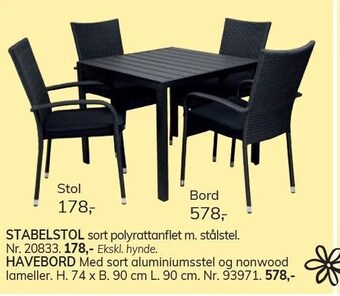 Stabelstol el. havebord