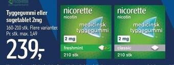 Føtex Tyggegummi eller sugetablet 2 mg tilbud