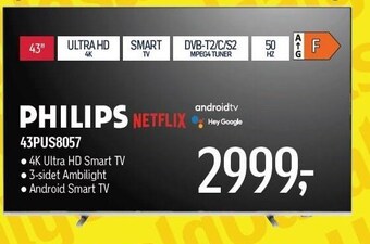 Føtex Philips 43 4k ultra hd smart tv tilbud