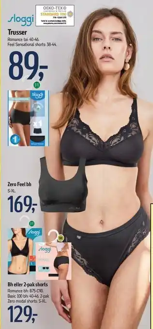 Sloggi trusser, zero feel bh el. bh eller 2-pak shorts