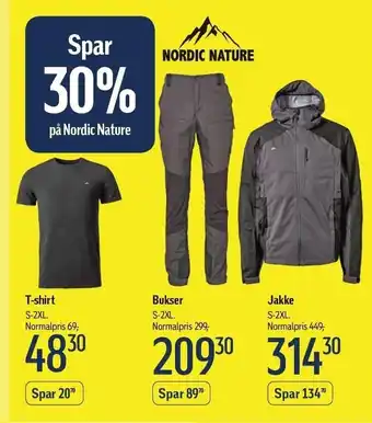 Føtex Nordic nature t-shirt, bukser el. jakke tilbud