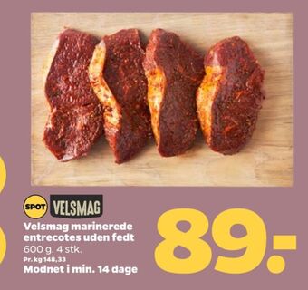 Netto Velsmag okseentrecotes tilbud
