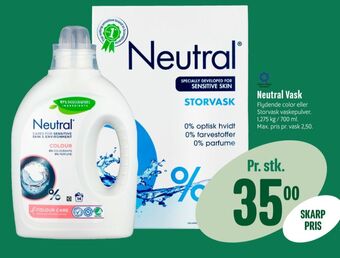 Neutral vaskepulver
