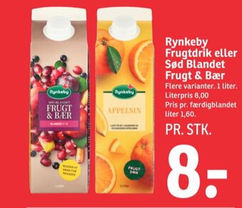 SPAR Rynkeby konc. frugtsaft frugt & bær tilbud