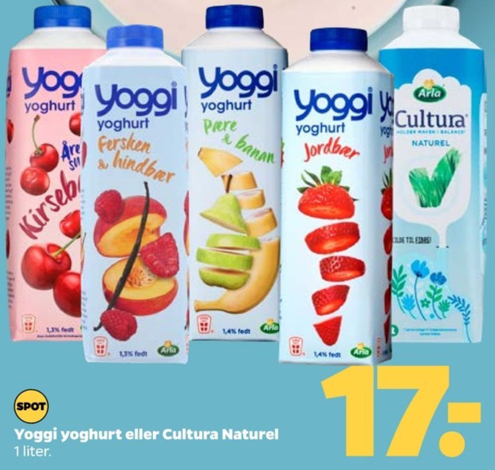 Netto Yoggi yoghurt kirsebær tilbud