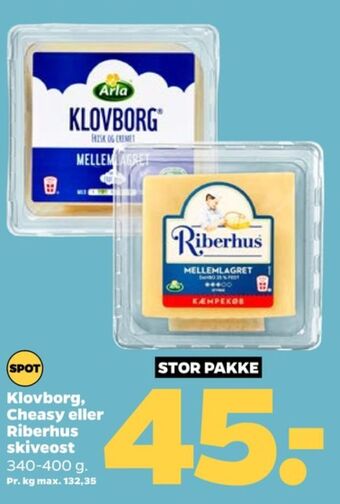 Netto Klovborg skiveost danbo mellemlagret 45+ tilbud