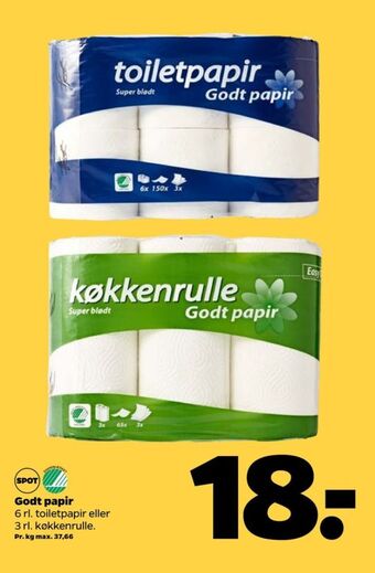 Netto Godt papir køkkenrulle tilbud