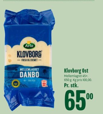 Min Købmand Klovborg skæreost danbo mellemlagret tilbud