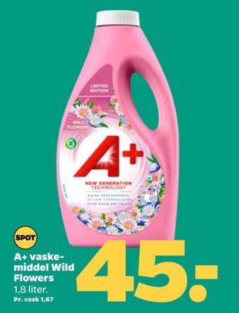 Netto A+ vaskemiddel-flydende tilbud