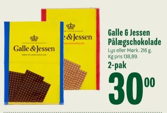 Galle & jessen pålægschokolade mørk