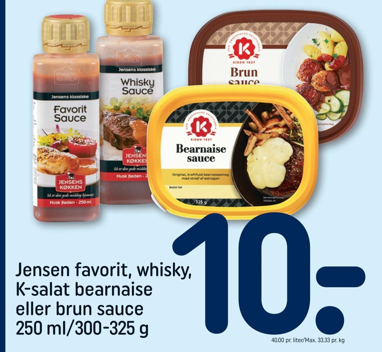 Jensen favorit, whisky, Ksalat bearnaise eller brun sauce 250 ml/300