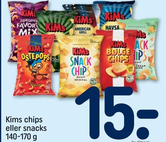 REMA 1000 Kims chips eller snacks 140-170 g tilbud
