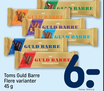 REMA 1000 Toms Guld Barre Flere varianter 45 g tilbud