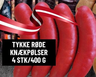 Løvbjerg TYKKE RØDE KNÆKPØLSER 4 STK/400 G tilbud