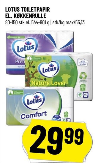Løvbjerg LOTUS TOILETPAPIR EL. KØKKENRULLE tilbud