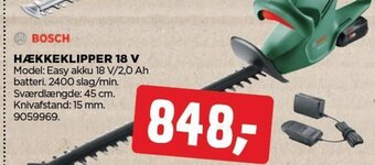 jem & fix BOSCH HÆKKEKLIPPER 18 V tilbud