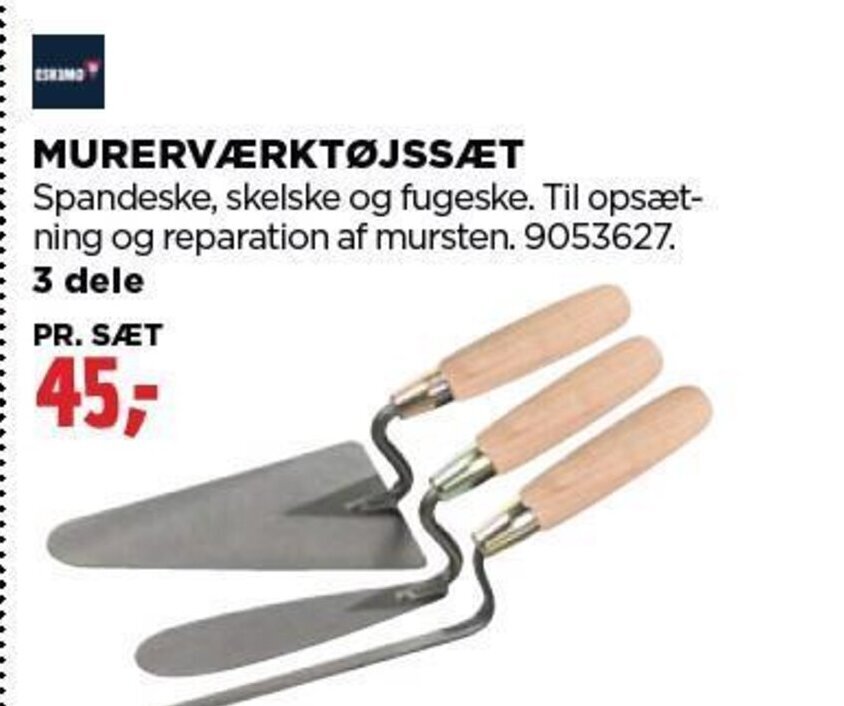 jem & fix MURERVÆRKTØJSSÆT tilbud