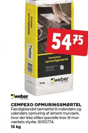 jem & fix CEMPEXO OPMURINGSMØRTEL tilbud