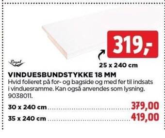 VINDUESBUNDSTYKKE 18 MM