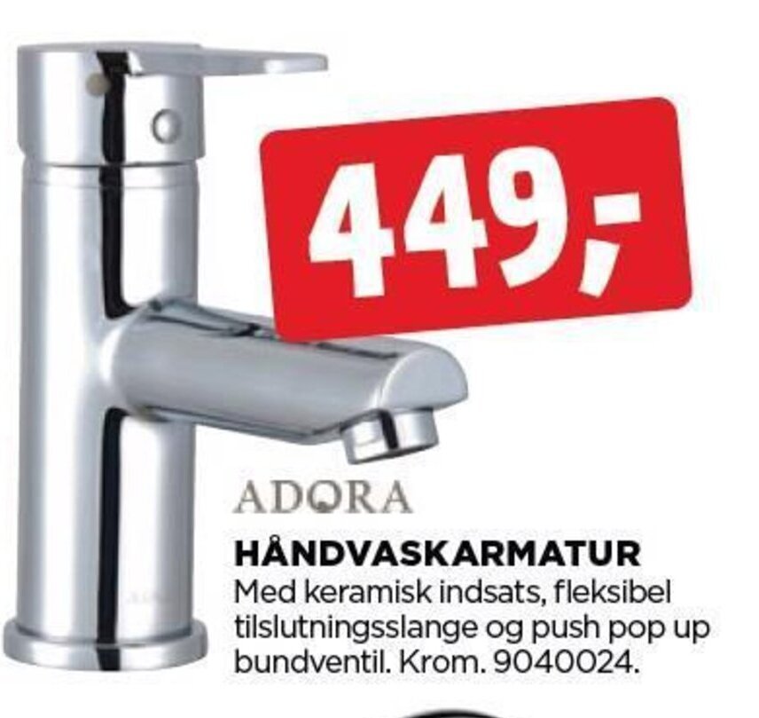 jem & fix ADORA HÅNDVASKARMATUR tilbud
