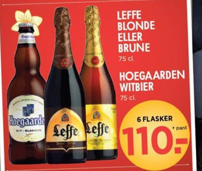 Liva-Stormarked LEFFE BLONDE ELLER BRUNE HOEGAARDEN WITBIER tilbud
