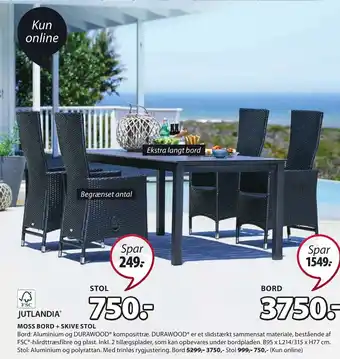 JYSK MOSS BORD + SKIVE STOL tilbud