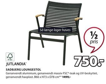 JYSK SADBJERG LOUNGESTOL tilbud