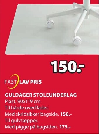 JYSK GULDAGER STOLEUNDERLAG tilbud