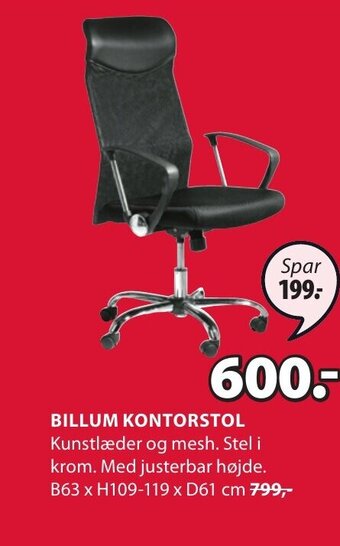 JYSK BILLUM KONTORSTOL tilbud