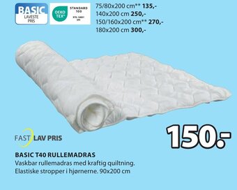 JYSK BASIC T40 RULLEMADRAS tilbud
