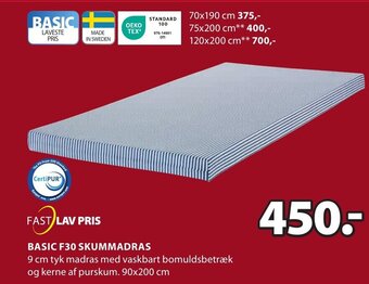 JYSK BASIC F30 SKUMMADRAS tilbud