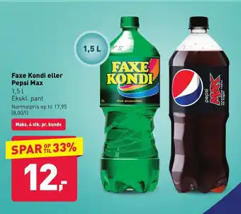 Faxe Kondi eller Pepsi Max 1,51
