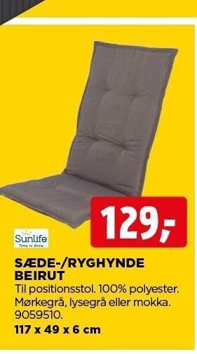 jem & fix Sunlife sæde-/ryghænde beirut tilbud