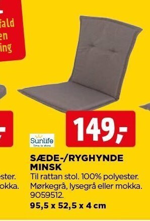 Sunlife sæde-/ryghænde minsk