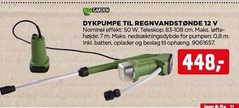 Garden dykpumpe til regnvandstønde 12 v