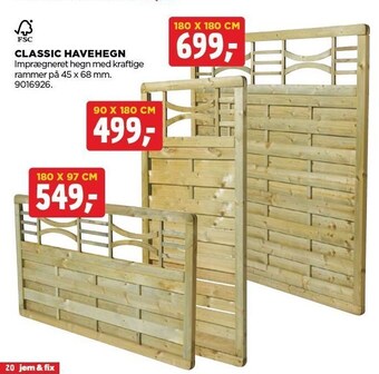 jem & fix Fsc classic havehegn tilbud