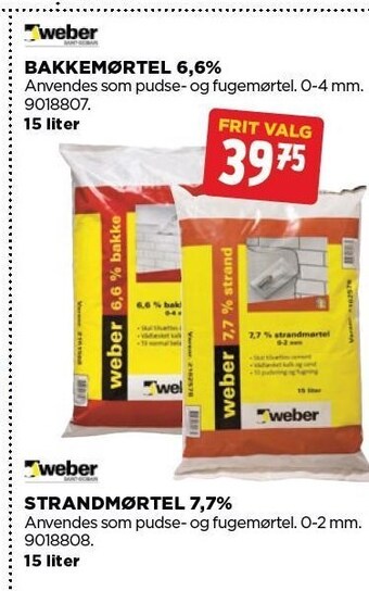 Weber bakkemørtel 6,6%