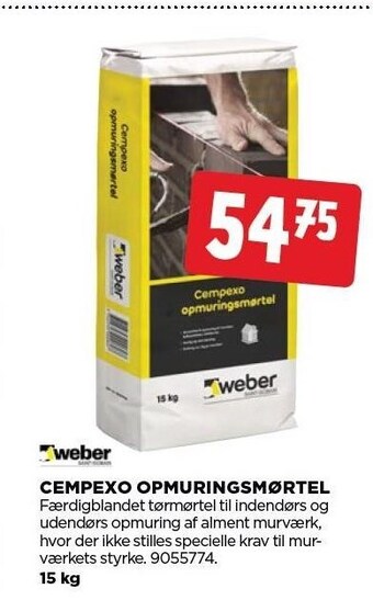 jem & fix Weber cempexo opmuringsmørtel tilbud