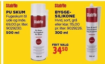 Stabile pu skum eller byggesilikone
