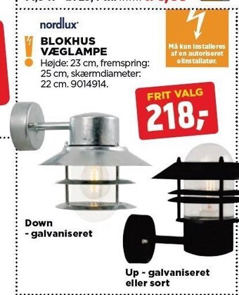 Nordlux blokhus væglampe