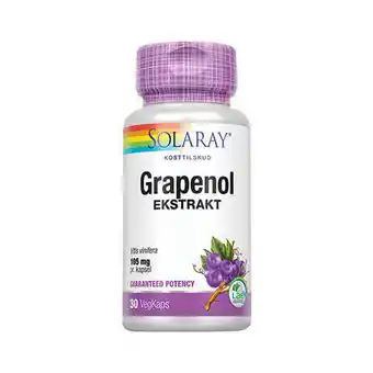 Helsemin Solaray, grapenol, 30 kap tilbud